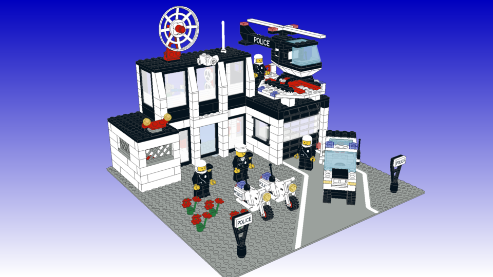 LEGO - 6386 + 6681 - POLICE STATION + POLICE VAN - WITH NOTICE